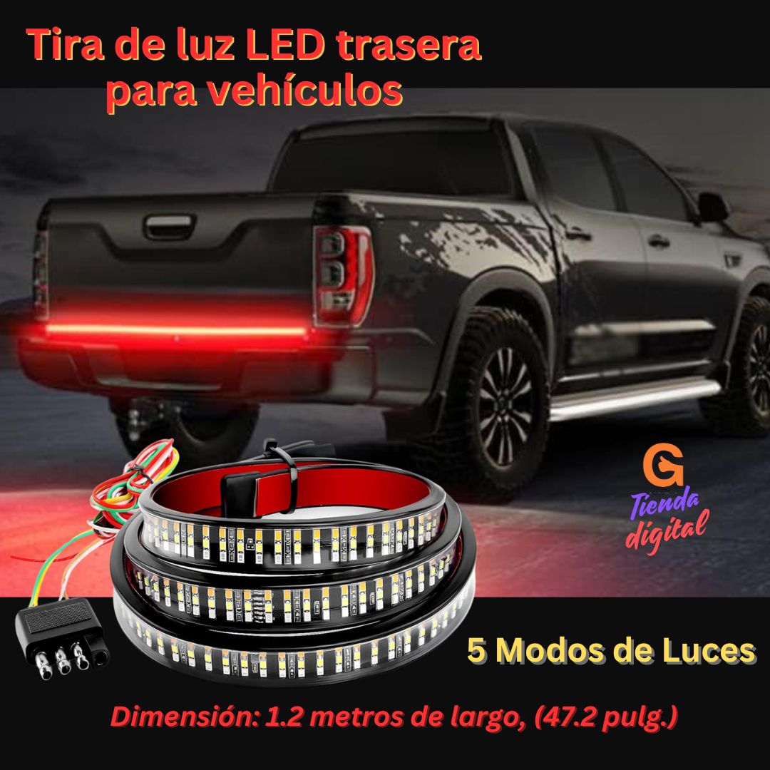 Tira de Luz LED trasera para vehiculos (de 1,2 mts.) con 5 modos de Luz