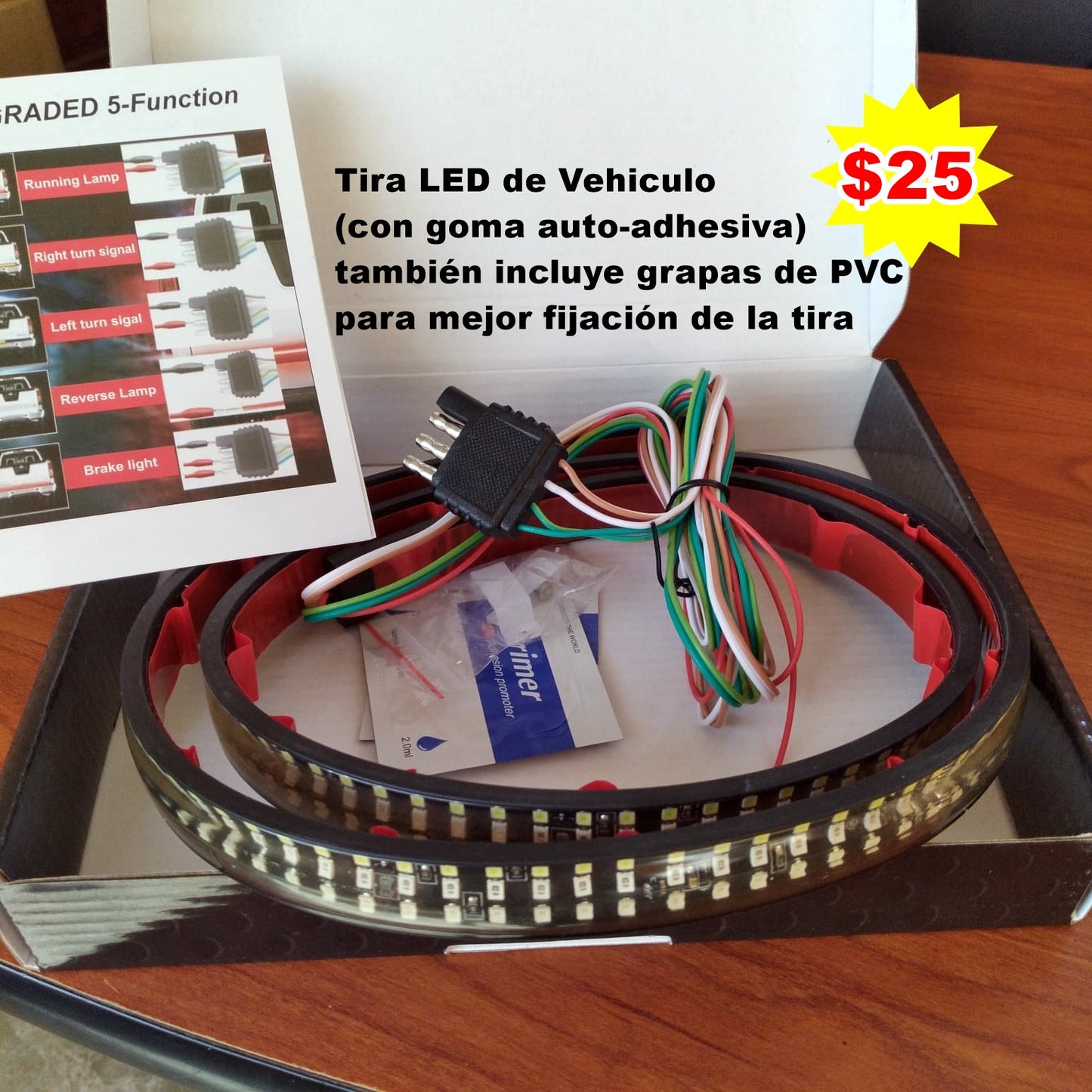 Tira de Luz LED trasera para vehiculos (de 1,2 mts.) con 5 modos de Luz