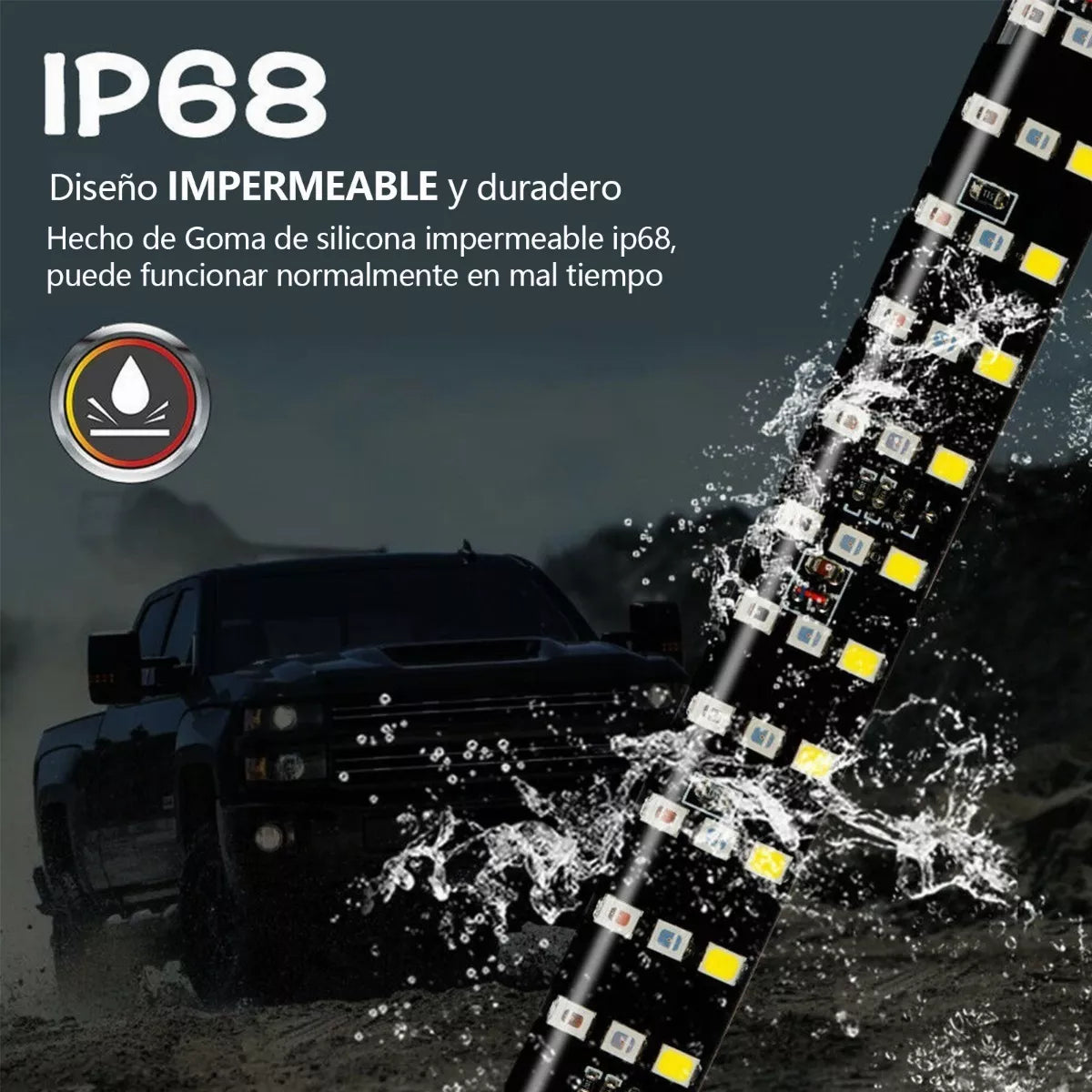 Tira de Luz LED trasera para vehiculos (de 1,2 mts.) con 5 modos de Luz