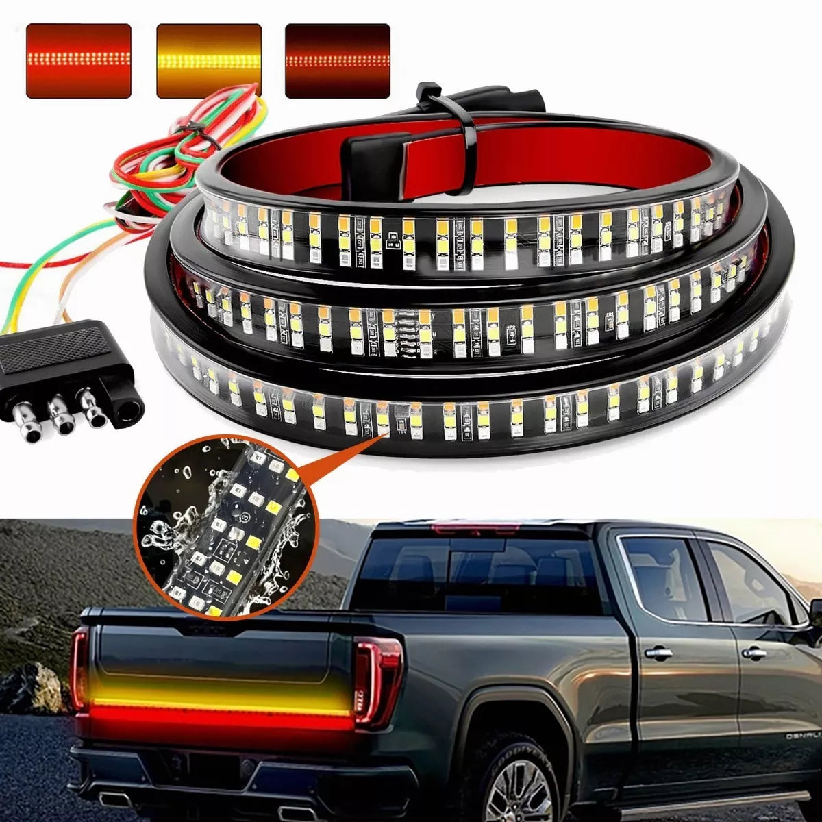 Tira de Luz LED trasera para vehiculos (de 1,2 mts.) con 5 modos de Luz