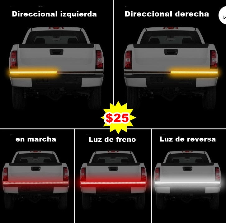 Tira de Luz LED trasera para vehiculos (de 1,2 mts.) con 5 modos de Luz